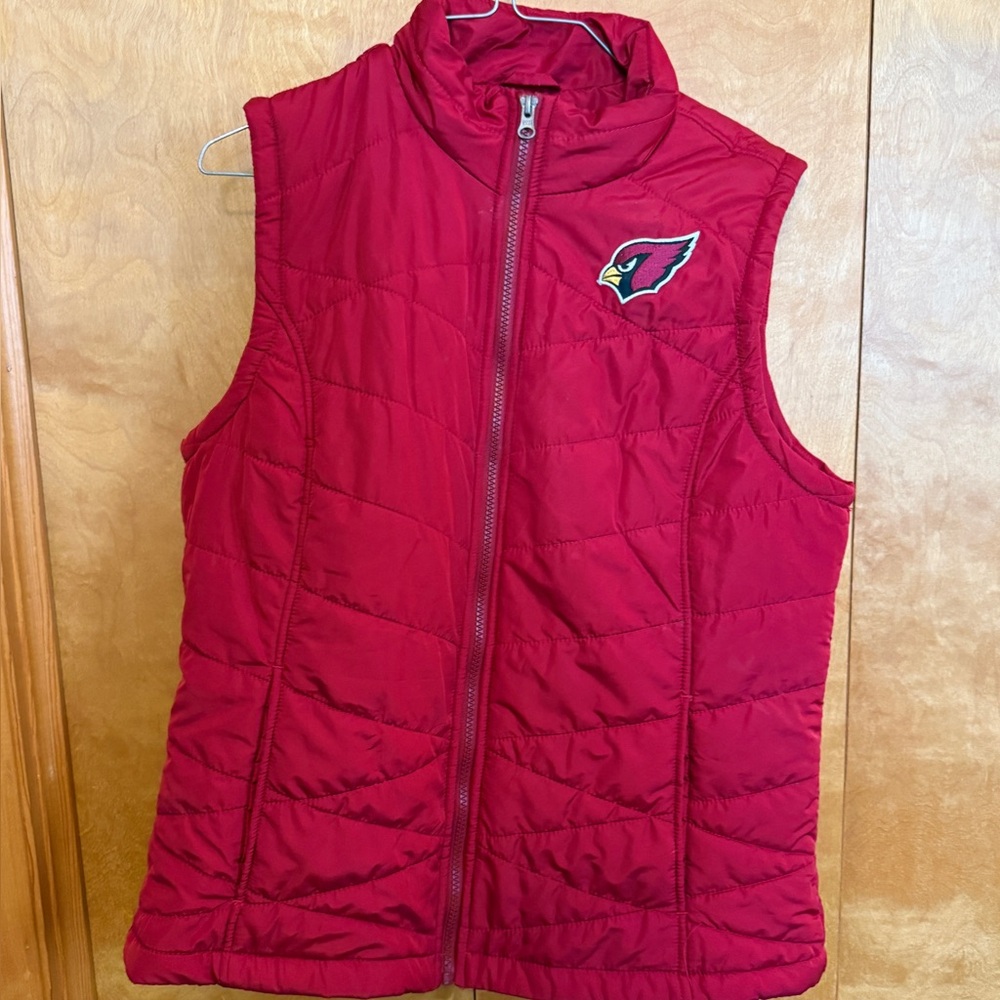 NFL AZ Cardinals Quilted Puff logo Vest - women size large